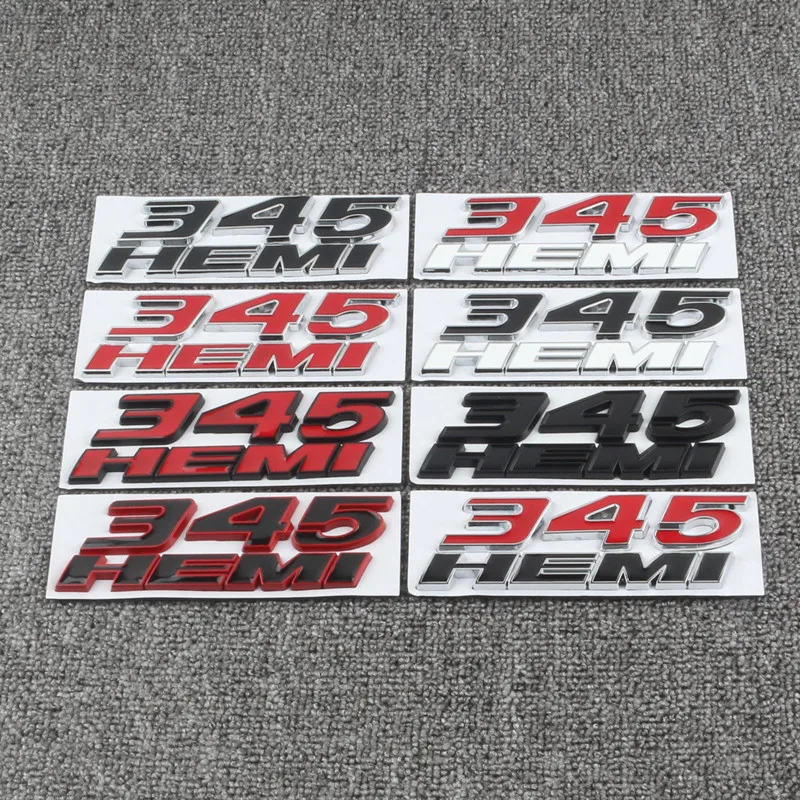 3D Metal 345 Hemi Engine Logo 392 Hemi Emblem Badge Adesivi Per Auto Decalcomania Per Dodge Charger Caliber Jeep Accessori Per Lo Styling Dell'Auto