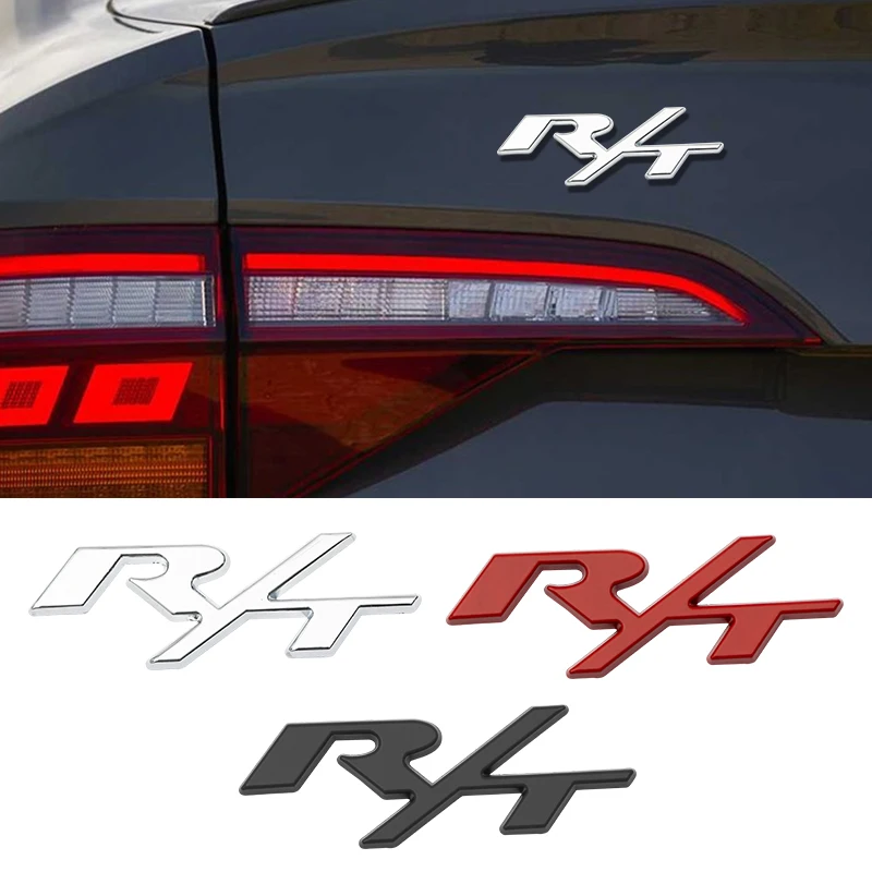 3D Metal R/T Logo Rt Emblem Car Styling Per Dodge Ram Journey Charger Challenger Caliber Srt Car Front Grille Body Stickers