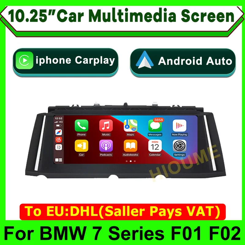 10.25 ''Wireless Apple Carplay Android Auto Multimedia Per Bmw Serie 7 F01 F02 Originale Car Cic Nbt System Head Unit