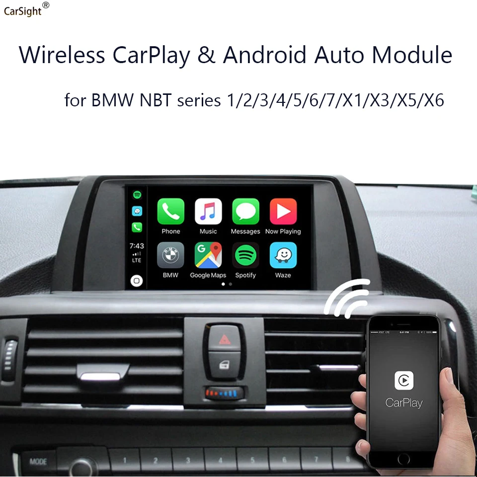 Interfaccia Video Per Auto Plug And Play Libri Audio Apple/Musica Amazon/Mappe Google Carplay Per F25 Bmw