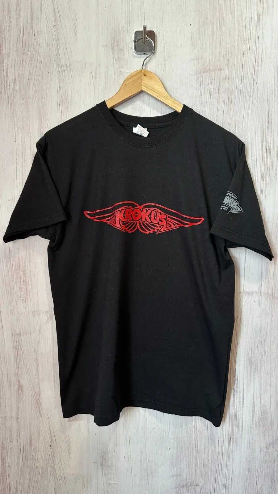 Krokus Long Stick Goes Boom Size M Rock Tee T-Shirt Fruit Of The Loom Shirt