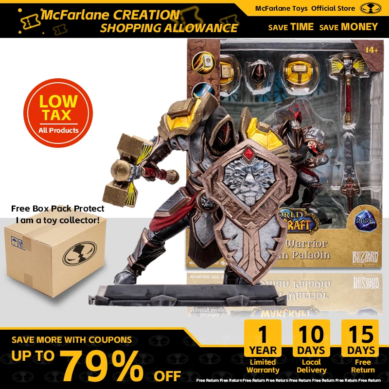 World Of Warcraft Human Warrior/Paladin 1:12 Scale Posed Figure Human Warrior & Human Paladin Mcfarlane Toys Statue