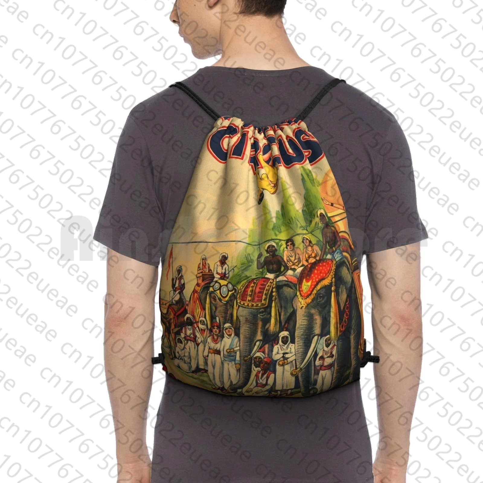 Poster Vintage Circo-Hagenbeck Wallace Circo Mochila Com Cordao Sacos De Ginajio À Prova Dwaterproof Gua Vintage Circo Itndia