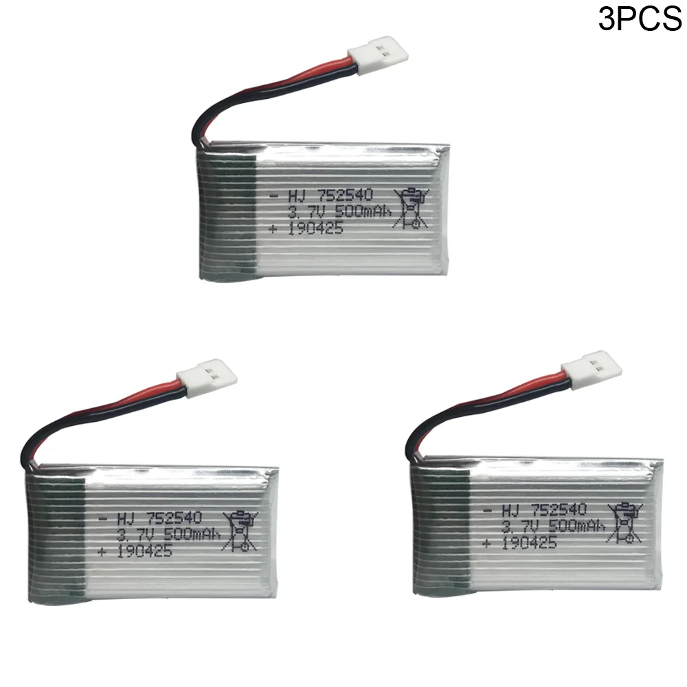 Lipo Batteria Per Syma X5C X5Sw M68 Cheerson Cx-30 H5C Tianke M68 3.7V 500Mah 752540 Giocattolo Lipo Batteria Per Rc Helicopter Car Boat