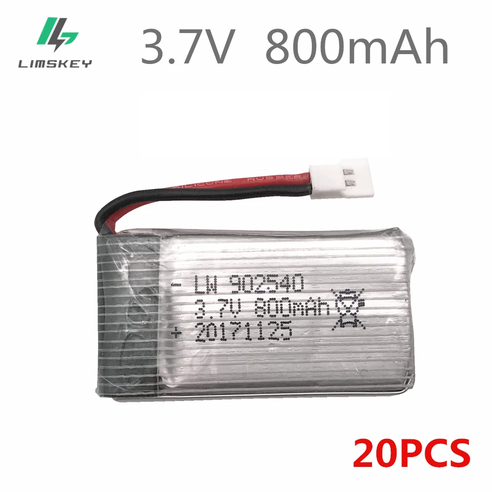 20 Pz/Lotto 3.7 V 800 Mah Lipo Batteria Per Syma X5 X5C X5Sc X5Sw X5Hw X5Uw Elicottero Batteria 3.7 V 800 Mah Li-Po Battery 902540 25C