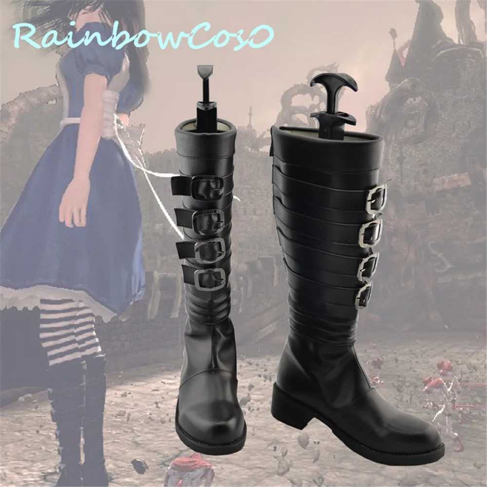 Alice: Madness Returns Alice Cosplay Shoes Stivali Halloween Rainbowcos0