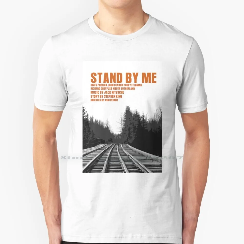 Stand By Me Movie T Shirt 100% Puro Cotone Stand By Me Stephen King Cinema Film Railway River Phoenix Children Cult Movie