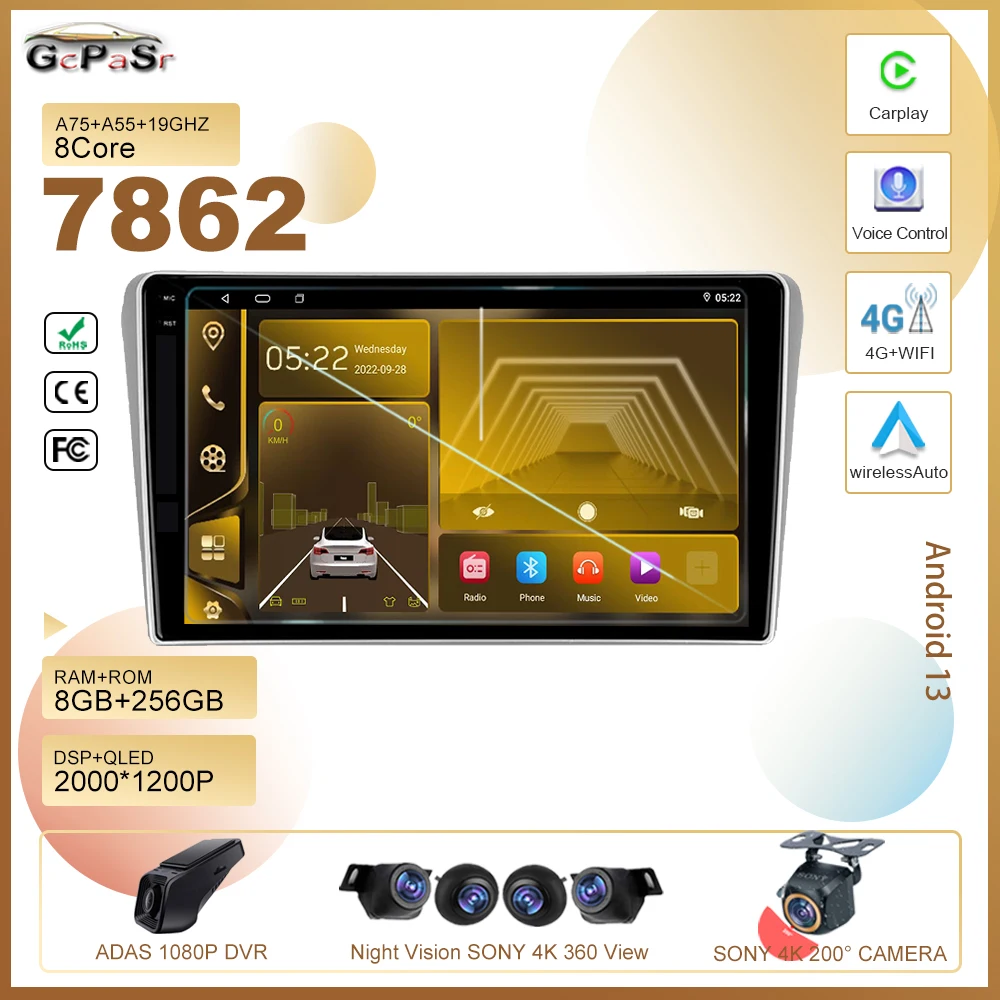 Android Car Dvd Per Toyota Avensis T250 2 Ii 2003 - 2009 Auto Radio Stereo Multimedia Player Gps Dvd Navigation 5G Wifi No 2Din