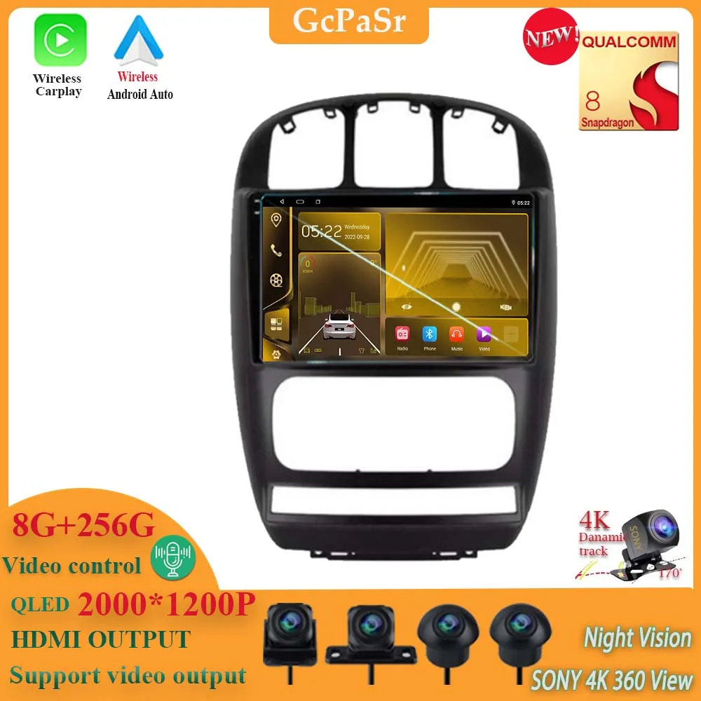 Android 13 Car Dvd Per Chrysler Voyager Town Land Rs 2000 - 2012 Auto Radio Qualcomm Snapdrag Stereo Multimedia Player 5G Wifi