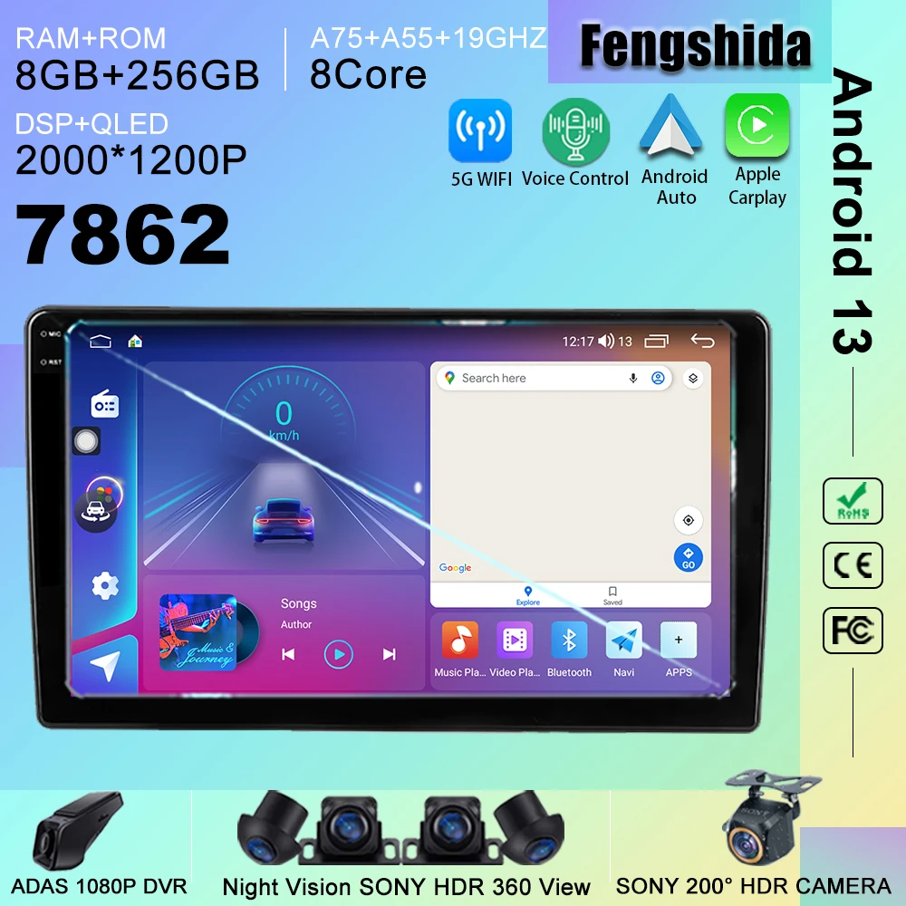 7862 Cpu Android 13 Car Dvd Radio Per Toyota Coaster 2013 - 2015 Auto Radio Stereo Head Unit Lettore Multimediale No 2Din Dvd Wifi