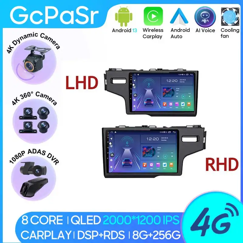 Per Honda Fit Jazz 2014 2015 Autoradio Android 13 Carplay Navigazione Gps Stereo Head Unit Android Auto No 2Din Dvd Bluetooth 5G