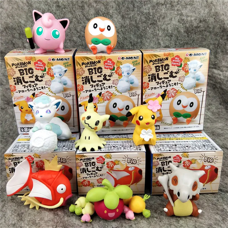 8 Pz/Set Anime Pokemon Figure Pikachu Rowlet Vulpix Mimikyu Cubone Clefairy Magikarp Bounsweet Toy