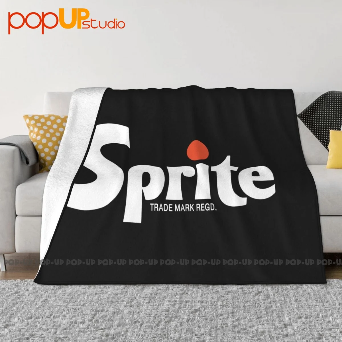 Sprite Soda 1980S Logo Lemon Lime Cartoon Coperta Copriletto In Peluche Divano Super Caldo Dedicato Divano Decorativo