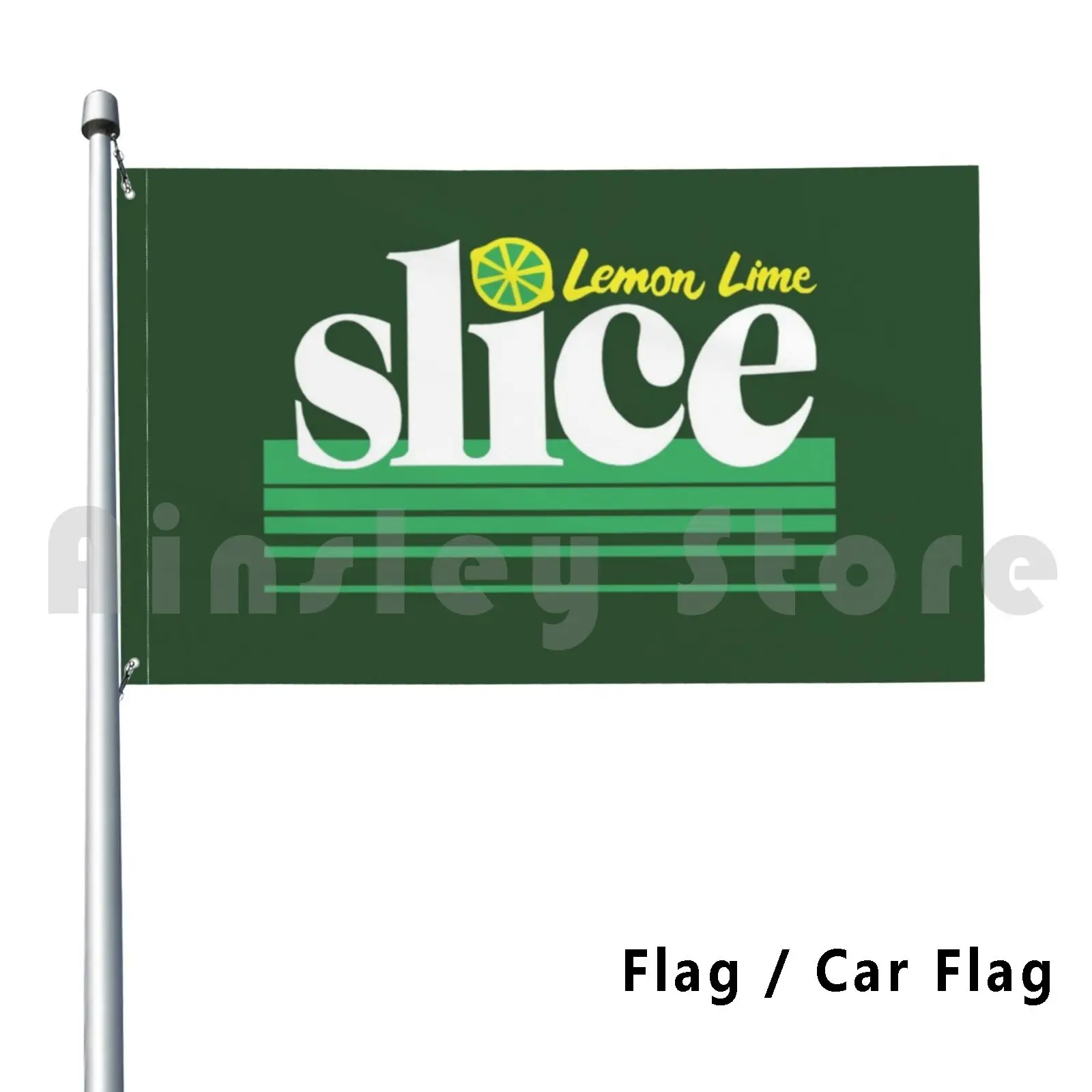 Limone Lime Slice ( Classic 80S ) Outdoor Decor Flag Car Flag Slice Soda Cola Coca Coca Sprite Drink Food Cold Ice