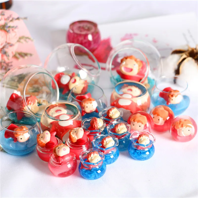 Anime Figure Goldfish Princess Ponyo Goldfish Ji Glass Crafts Desktop Mini Ornamenti Casa Delle Bambole Accessori Per La Decorazione Della Casa Giocat