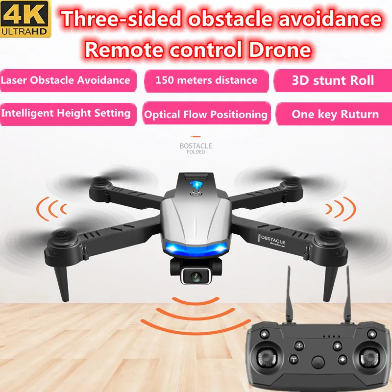 4K Hd Camera Posizionamento Del Flusso Ottico Antenna Rc Drone Laser Evitamento Ostacoli 150M 360 ° Stunt Roll Telecomando Quadcopter