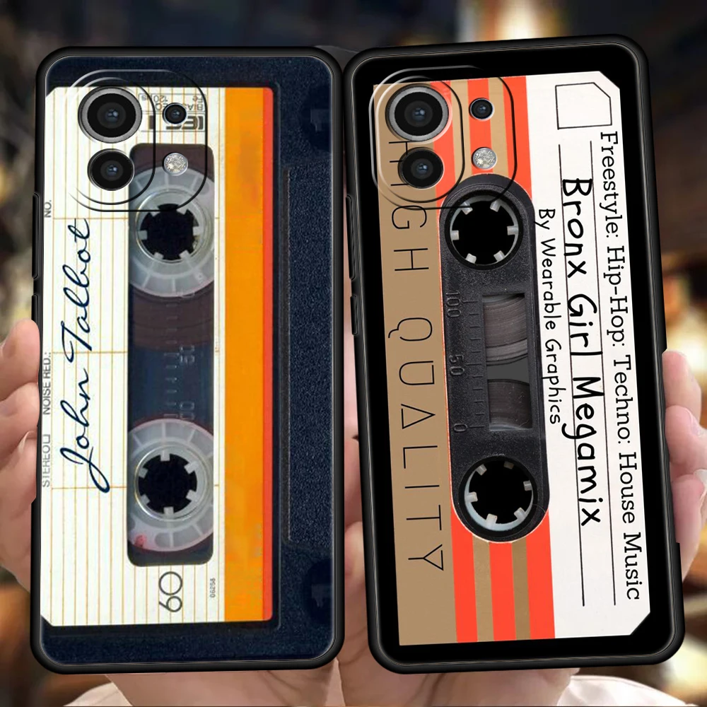 Mixtape Vintage Magnetic Tape Cassette Audio Phone Case Per Xiaomi Redmi Poco M4 M3 X3 X4 Nfc Pro Mi 10 11 Ultra 12T 12 13 Shell
