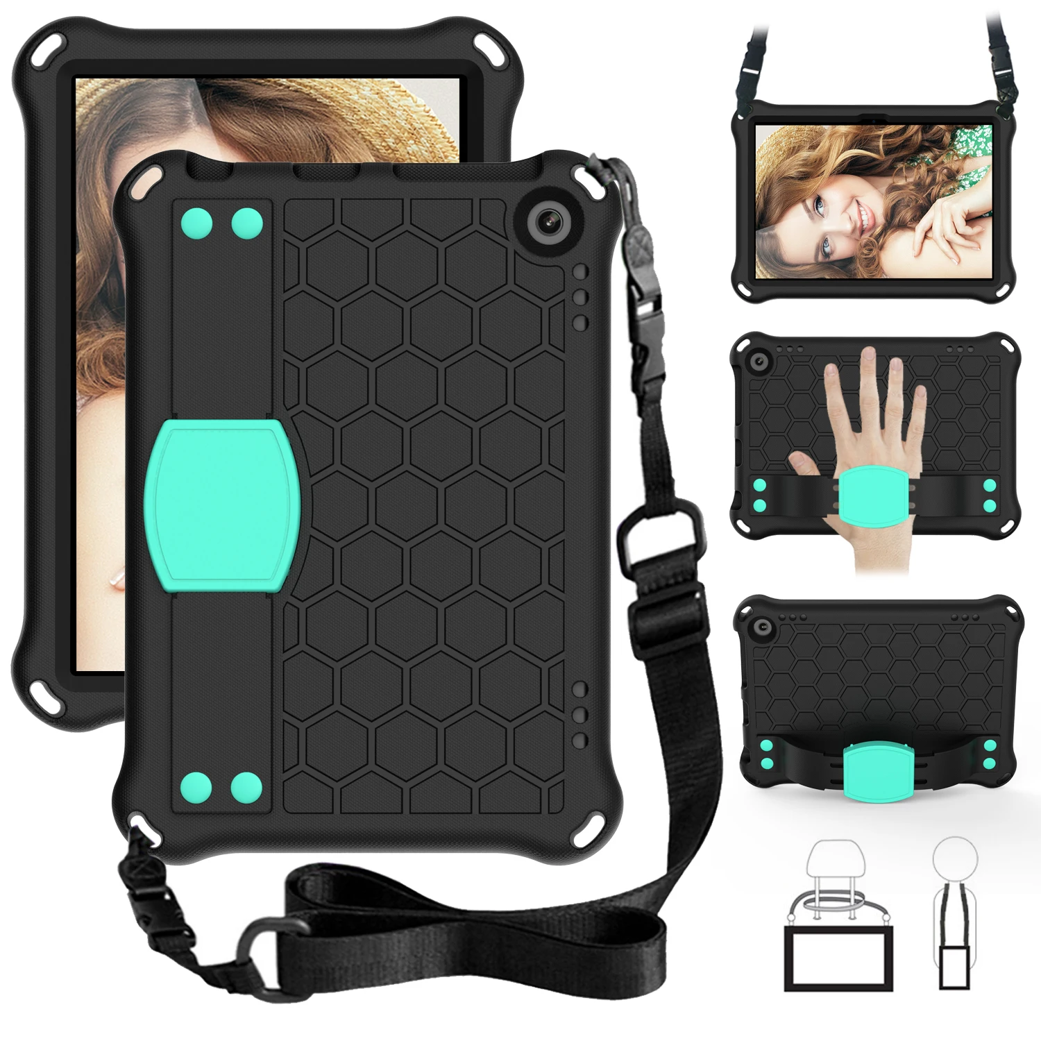 Per Amazon Fire Hd 8 2020 8.0 "Custodia Per Tablet Antiurto Kfonwi Kids Eva Stand Cover Per Fire Hd 8 Plus Funda Con Tracolla