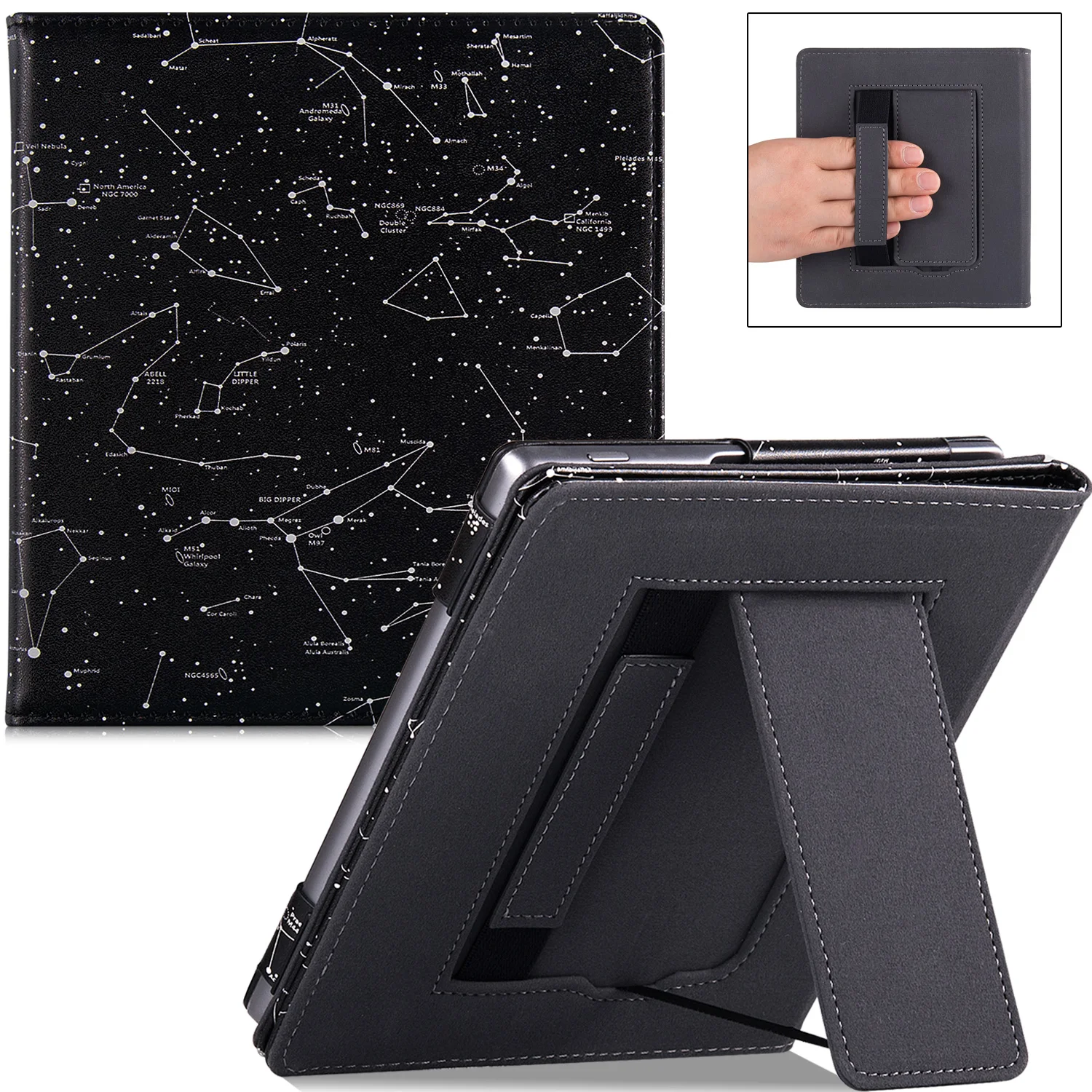 Custodia Per Kindle Oasis (7 Pollici - Oasis 9A/10A Generazione) - Cover Protettiva In Pelle Pu Con Cinturino/Supporto E Sospensione/Riattivazione Aut