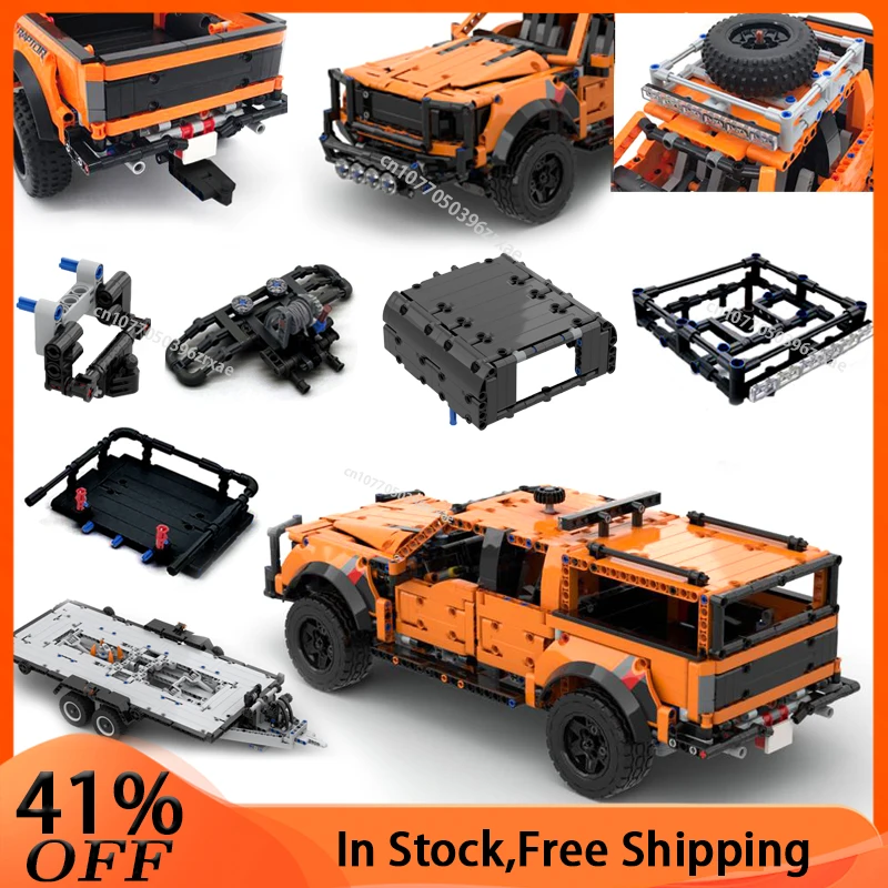 Nuovi Pickup Tecnici Moc F-150 Raptor Trailer Hitch Crane Platform Hardtop Bumper Per 42126 Building Blocks Fai Da Te Mattoni Giocattolo Regalo