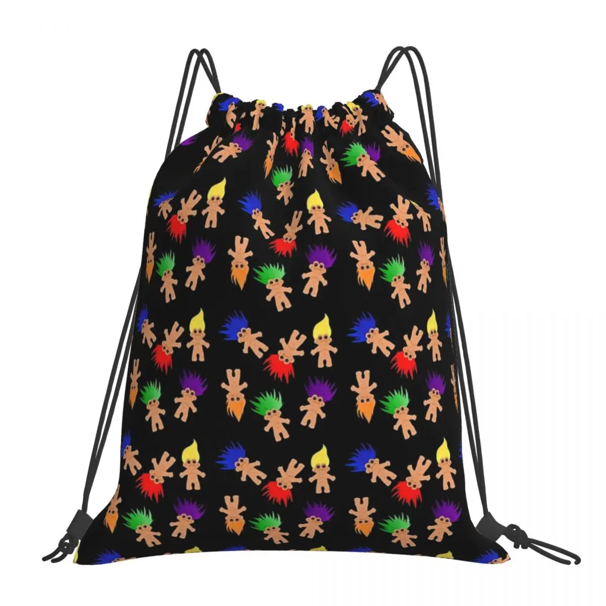 Troll Dolls Pattern Zaini Casual Borse Portatili Con Coulisse Coulisse Bundle Pocket Shoes Bag Book Bags For Travel Student