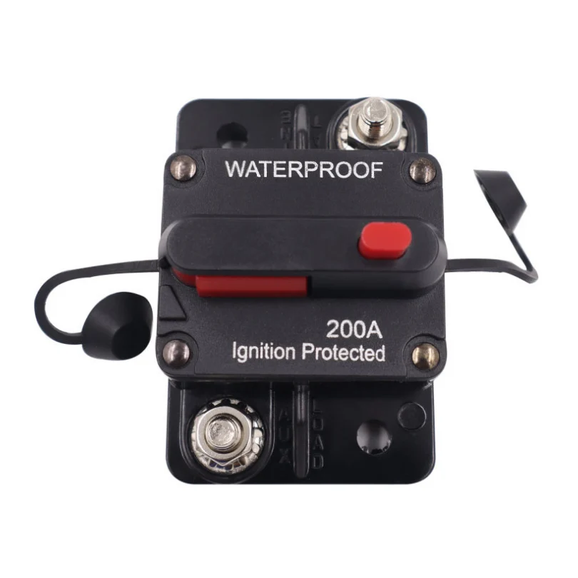 12-48 V 10W Alloy Circuit Breaker Switch 120A/150A/200A/250A 300A Waterproof Circuit Breaker For Boat Trolling With Manual Reset