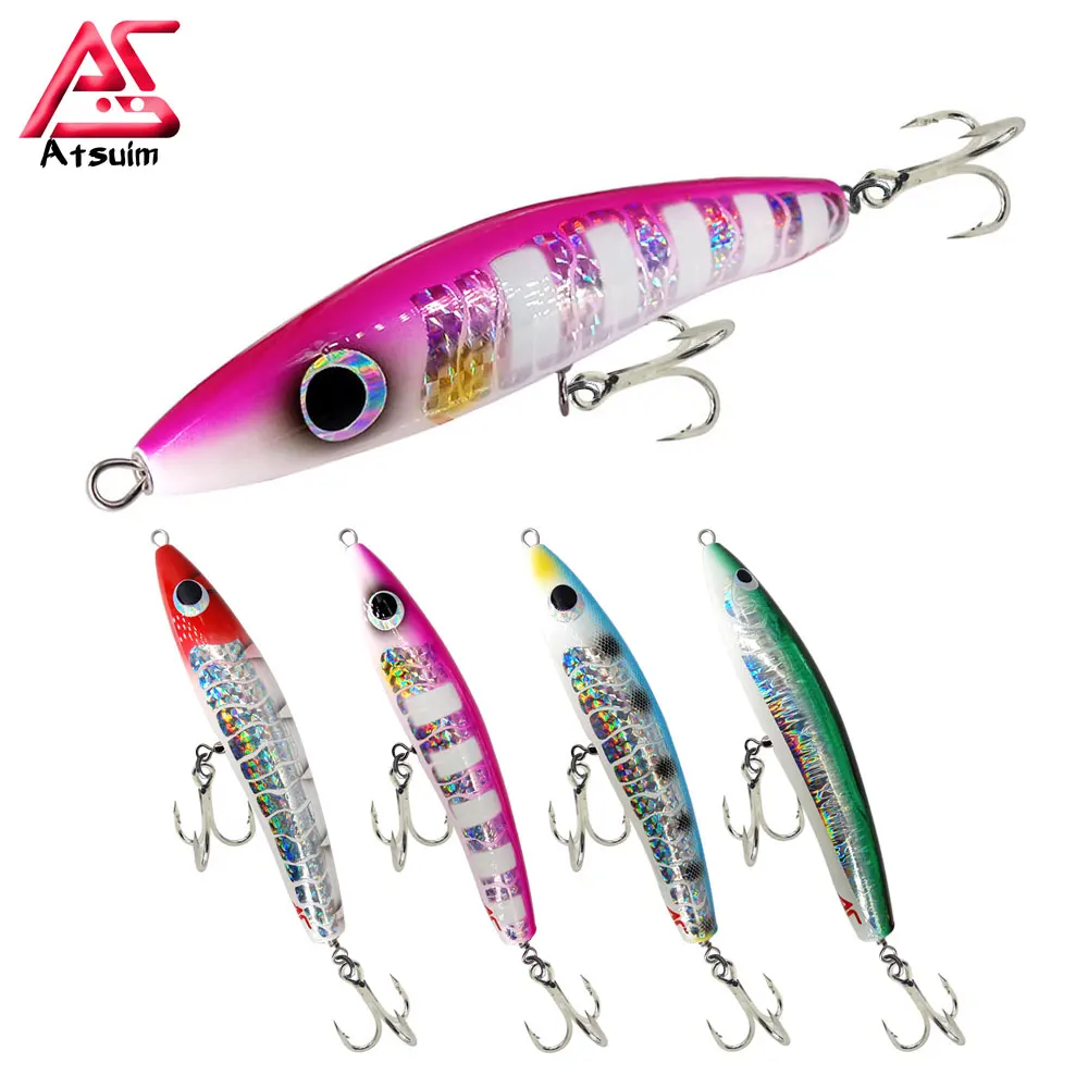 As Trolling Pencil Swim Stickbait Topwater Lure Fishing 65G120G Wooden Gt Tuna Artificial Floating Long Casting Wobblers