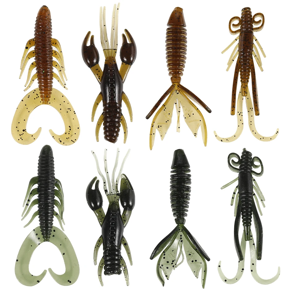 4Pcs Soft Lure Worms Fishing Lure Shaped 8G 6Cm Wobblers Set Gamberetti Lure Silicone Bait Wobbler Per Traina Bass Fishing Tackle
