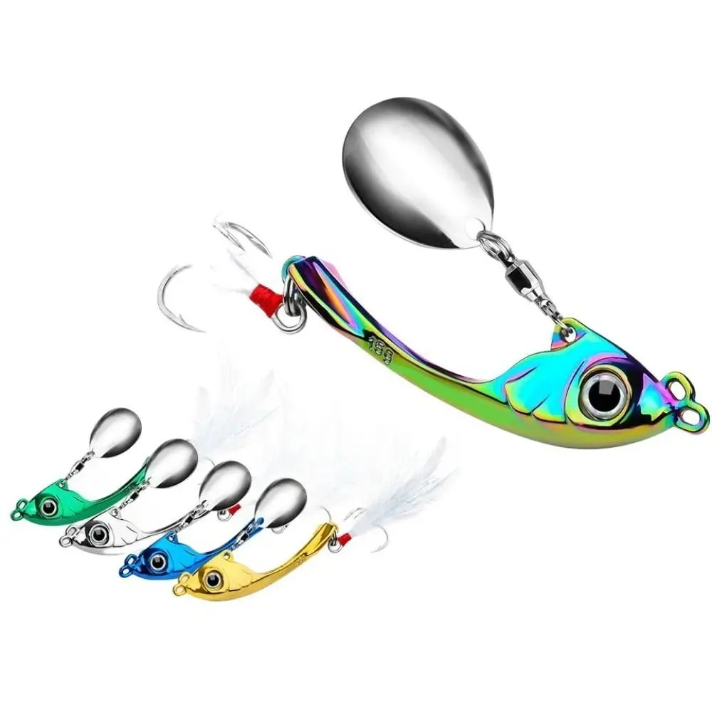 17G Esche Da Pesca Traina Invernale Rotante Wobbler Vibrazione Spinner Bait Spinner Lure Sinking Hard Bait Long Cast Bait Spoon
