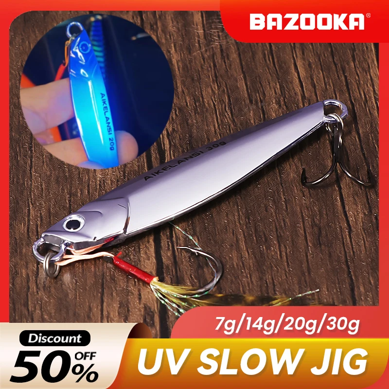 Bazooka Slow Jig Jigging Metal Fishing Lure Spoon Hard Lead Sinking Traina Artificiale Saltwater Boat Bass Pike Winter Bait