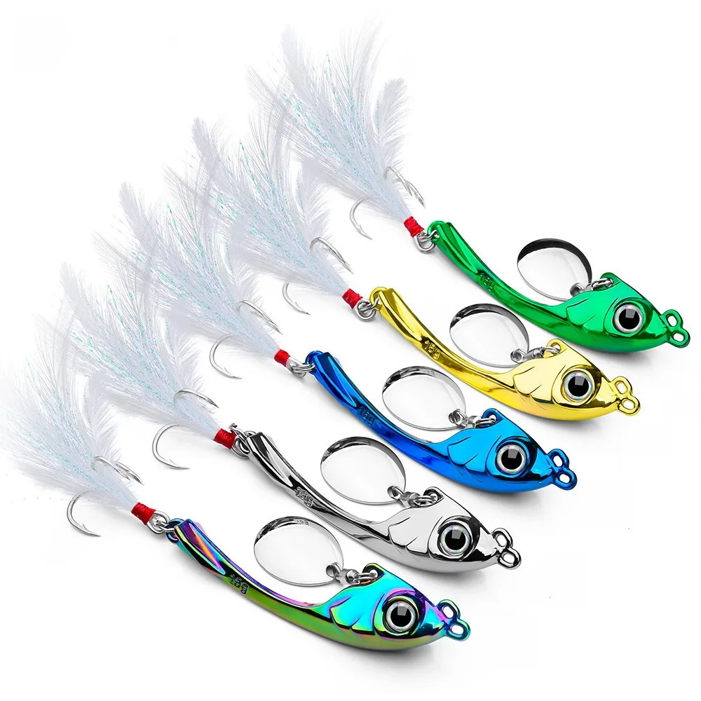Paillettes Pesca Esche Da Pesca Traina Rotante Wobbler Vibrazione Spinner Bait Sinking Hard Bait Long Cast Bait Spoon Spinner Lure