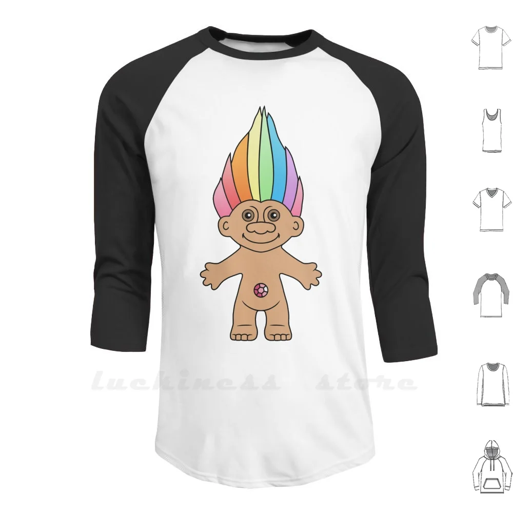 Troll Magic Felpe Con Cappuccio Manica Lunga Troll Troll Doll Treasure Troll Sparkle Gem Anni '90 Anni '80 Infanzia