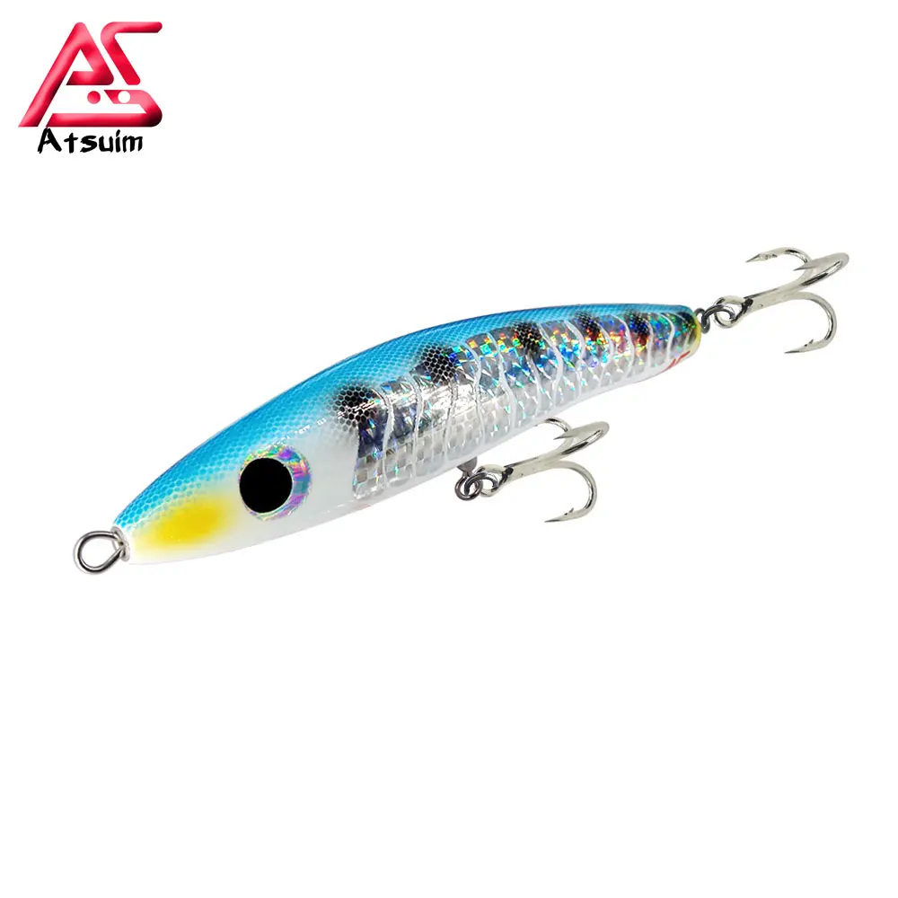 As Wooden Pencil Lure Fishing Swim Trolling Stickbait Topwater 65G120G Gt Tuna Artificial Floating Long Casting Wobblers