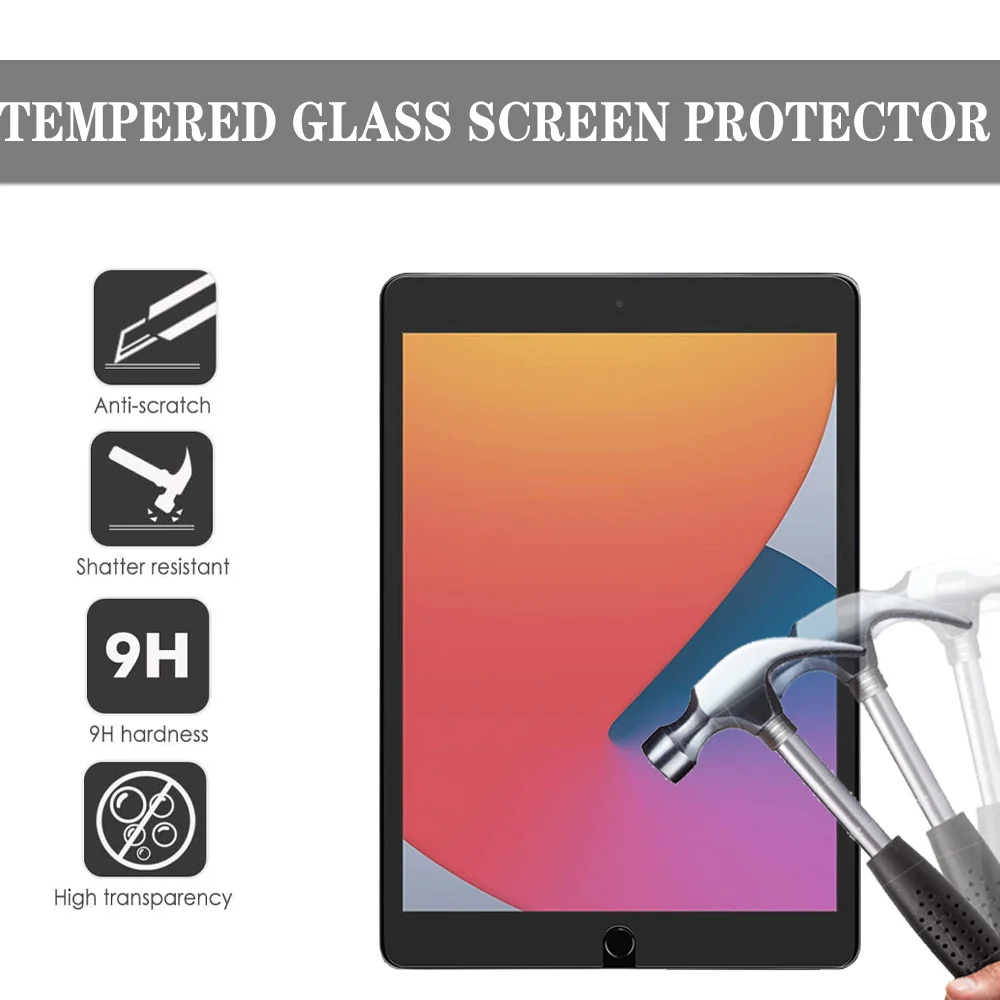 Tempered Glass Screen Protector Cover For Apple Ipad Air 5 4 2022 Pro 11 2018 9.7 Inch Ipad 10.2 9Th 8Th 7Th Gen Tempered Film