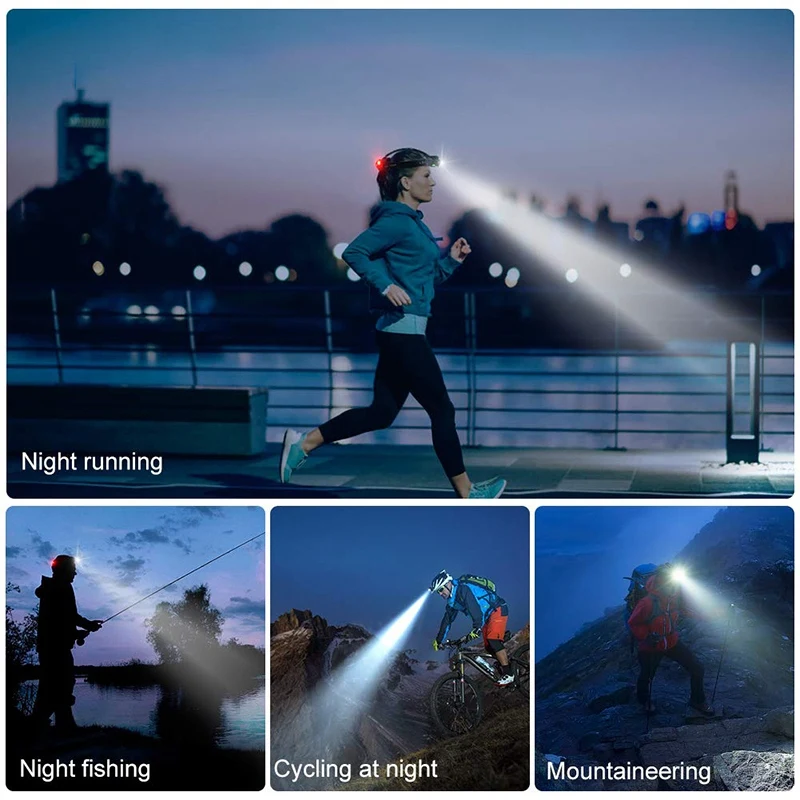 Led Head Light Lamp Usb Ricaricabile Ir Motion Sensor Faro Controllo Della Luce Torcia Impermeabile Pesca Campeggio
