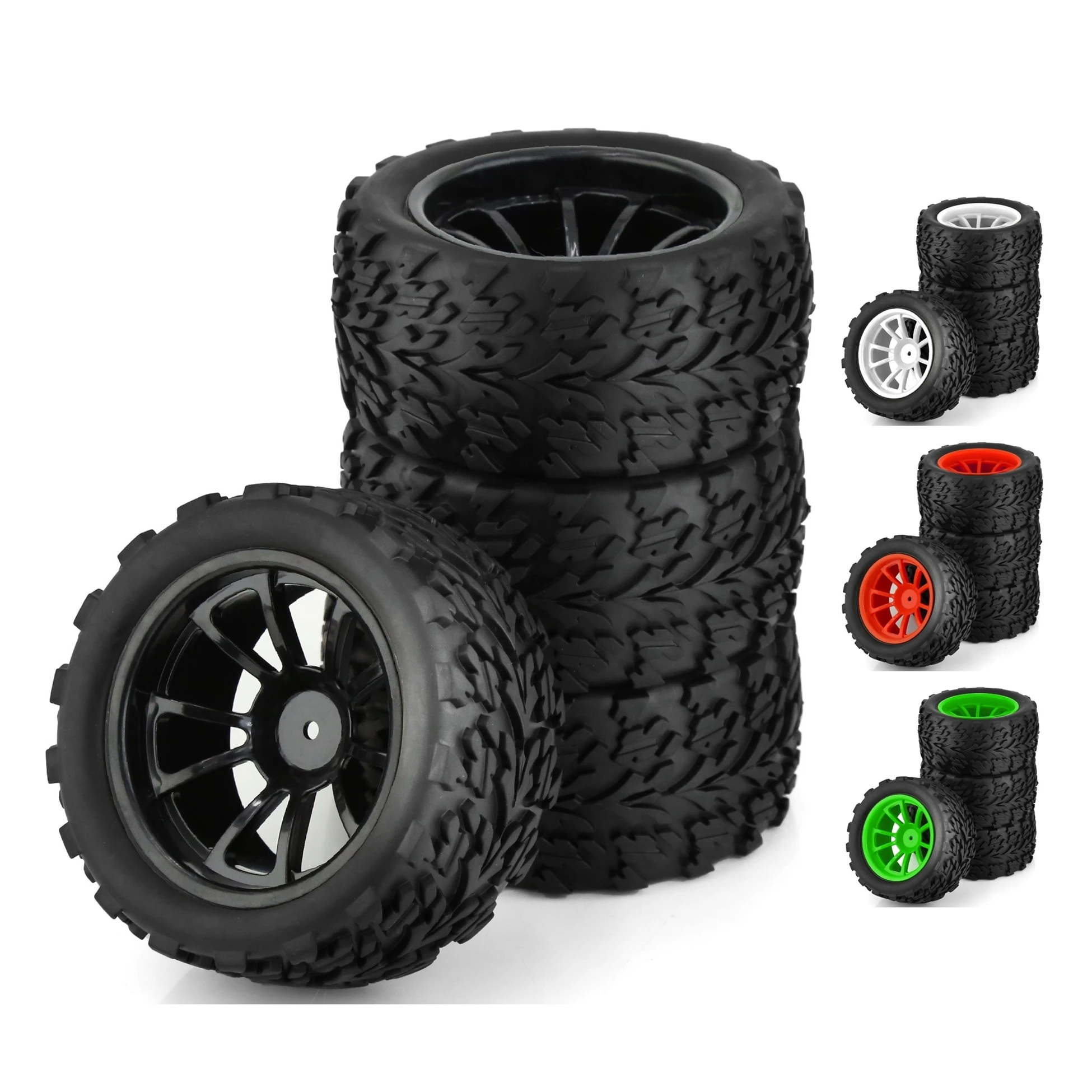 4 Pz 118Mm 1/10 Rc Monster Truck Buggy Pneumatico Pneumatico Ruota Schiuma Inserti 12Mm Esagonale Per Traxxas Arrma Redcat Hsp Hpi Flux Tamiya Kyosho