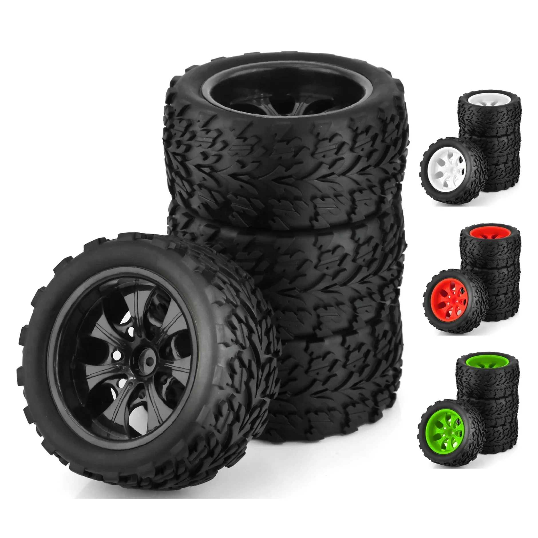 4 Pz 118Mm 1/10 Rc Monster Truck Buggy Pneumatico Pneumatico Ruota Schiuma Inserti 12Mm Esagonale Per Traxxas Arrma Redcat Hsp Hpi Flux Tamiya Kyosho