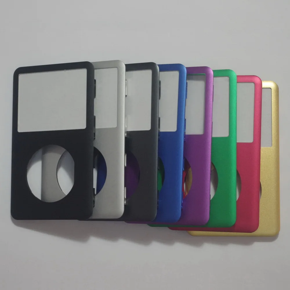 Per Ipod 6Th Classic Gold Black Silver Grey Aqua Red Light Purple Green Blue Front Cover Pannello In Metallo Con Vetro