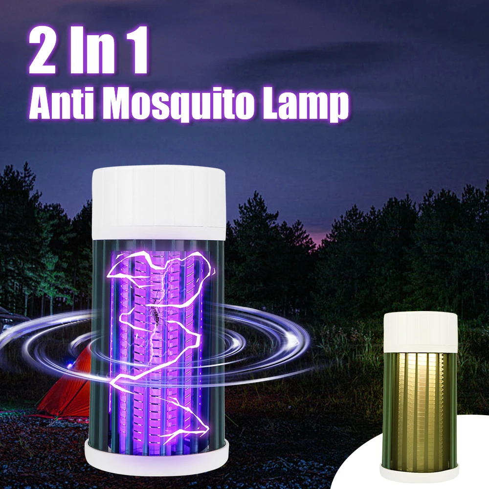 Ricaricabile Indoor Mute Electronic Insect Killer Bug Zapper Anti Mosquito Repellent Killer Portable Led Camping Anti Fly Trap