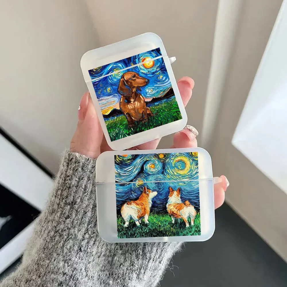 Retro Oil Painting Van-Gogh Dog Case Per Airpods Pro 2 1 3Rd Fundas Wireless Bluetooth Cover Per Air Pods 3 Accessori Per Auricolari