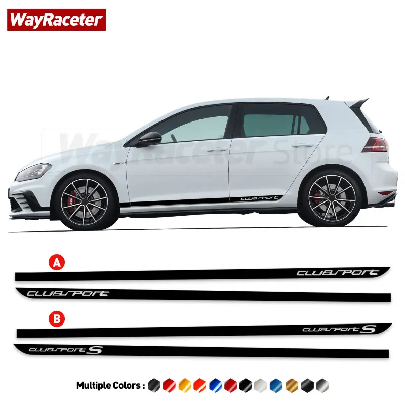 2 Pz Clubsport S Gti In Fibra Di Carbonio Vinile Porta Strisce Laterali Gonna Adesivo Per Volkswagen Vw Golf 7 Mk7 R Line Gtd Accessori