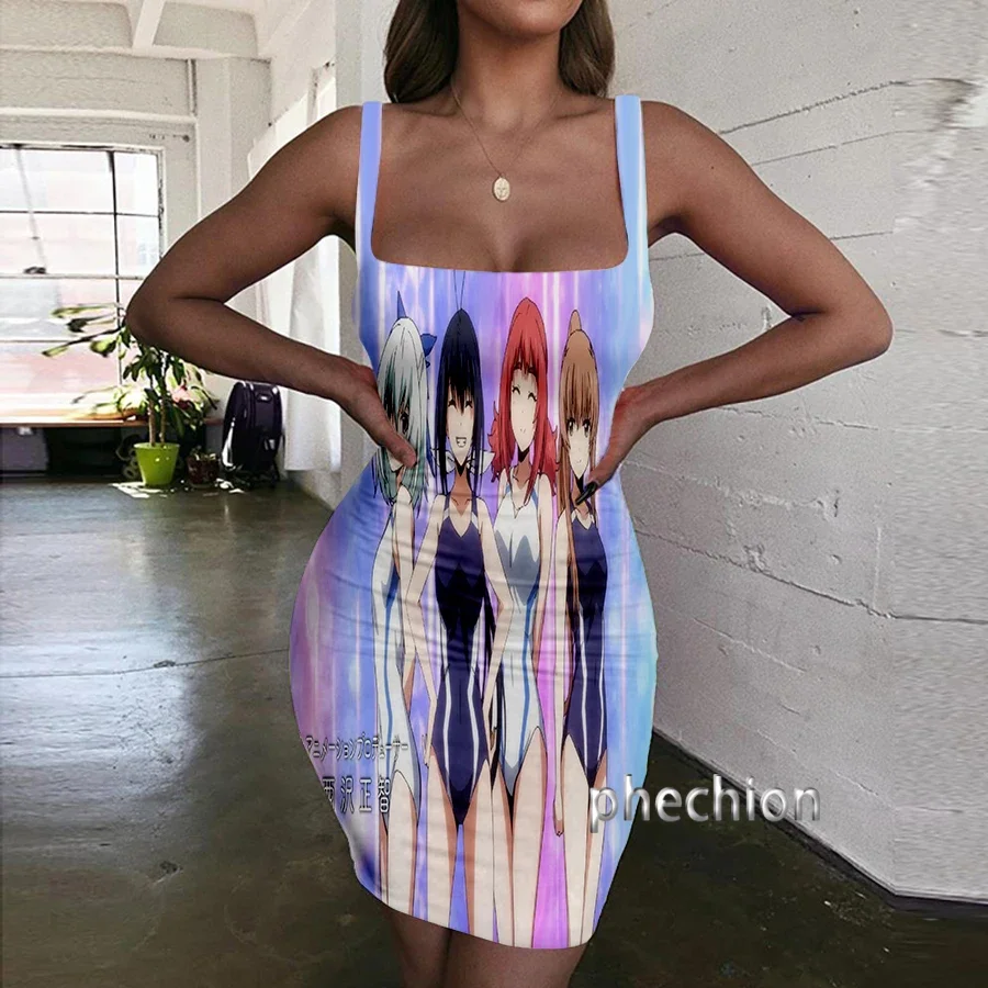 Phechion Keijo 3D Print Dress Women Halter Senza Maniche Fashion Ladies Dresses Novel Sexy Womens Clothing Y10