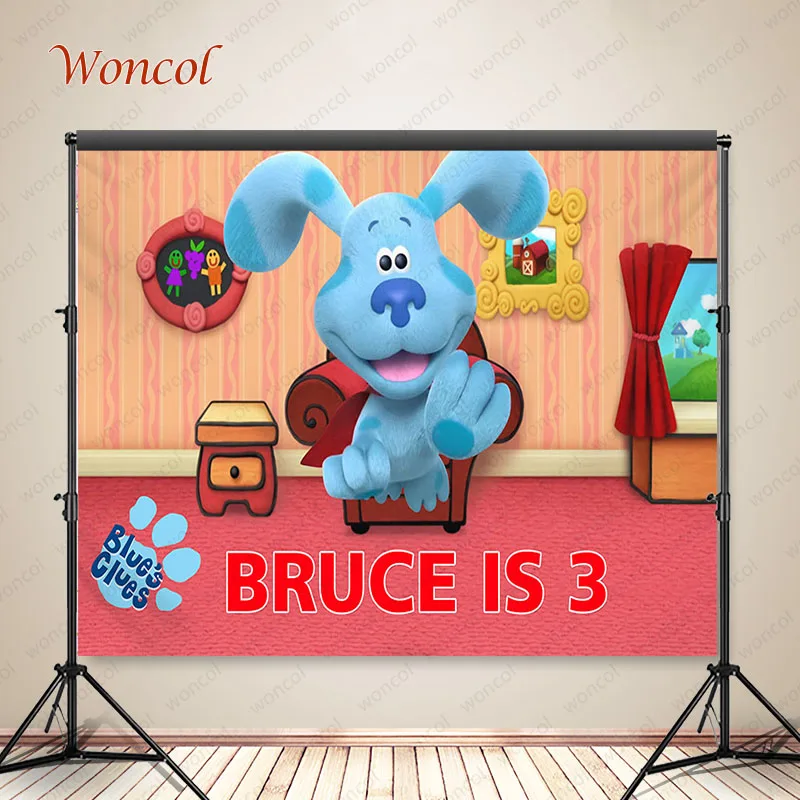 Woncol Blues Incuds Photo Background Happy Birthday Photography Fondale Spot Dog Personalizza Custom Decor Banner Photo Prop