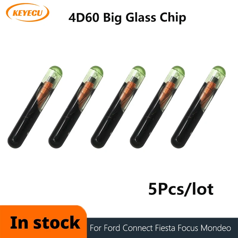 Keyecu 5 Pz/Lotto Aftermarket 4 D60 Id60 Vetro Grande Chip Transponder Per Ford Focus Connect Fiesta Ka Mondeo