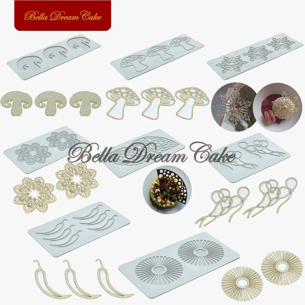 Fungo/Peperoncino/Palloncino Zucchero Pizzo Mat Fai Da Te Cioccolato Fondente Stampo Cucina Molecolare Pad In Silicone Strumenti Per Decorare Torte Ba