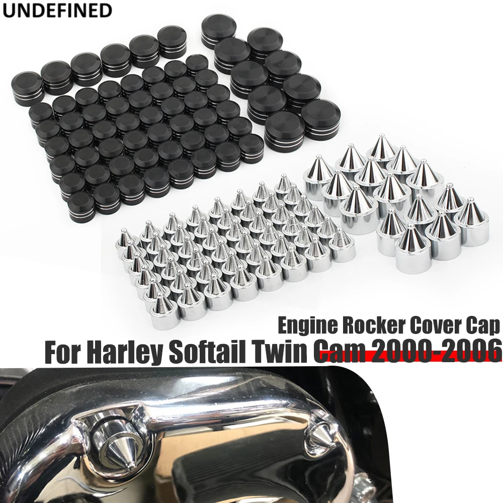 63Pcs Copribulloni Per Harley Softail Fat Boy Slim Breakout 2000-2006 Moto Twin Cam Motor Trasmissione Cnc Bulloni A Testa Cilindrica Tappi