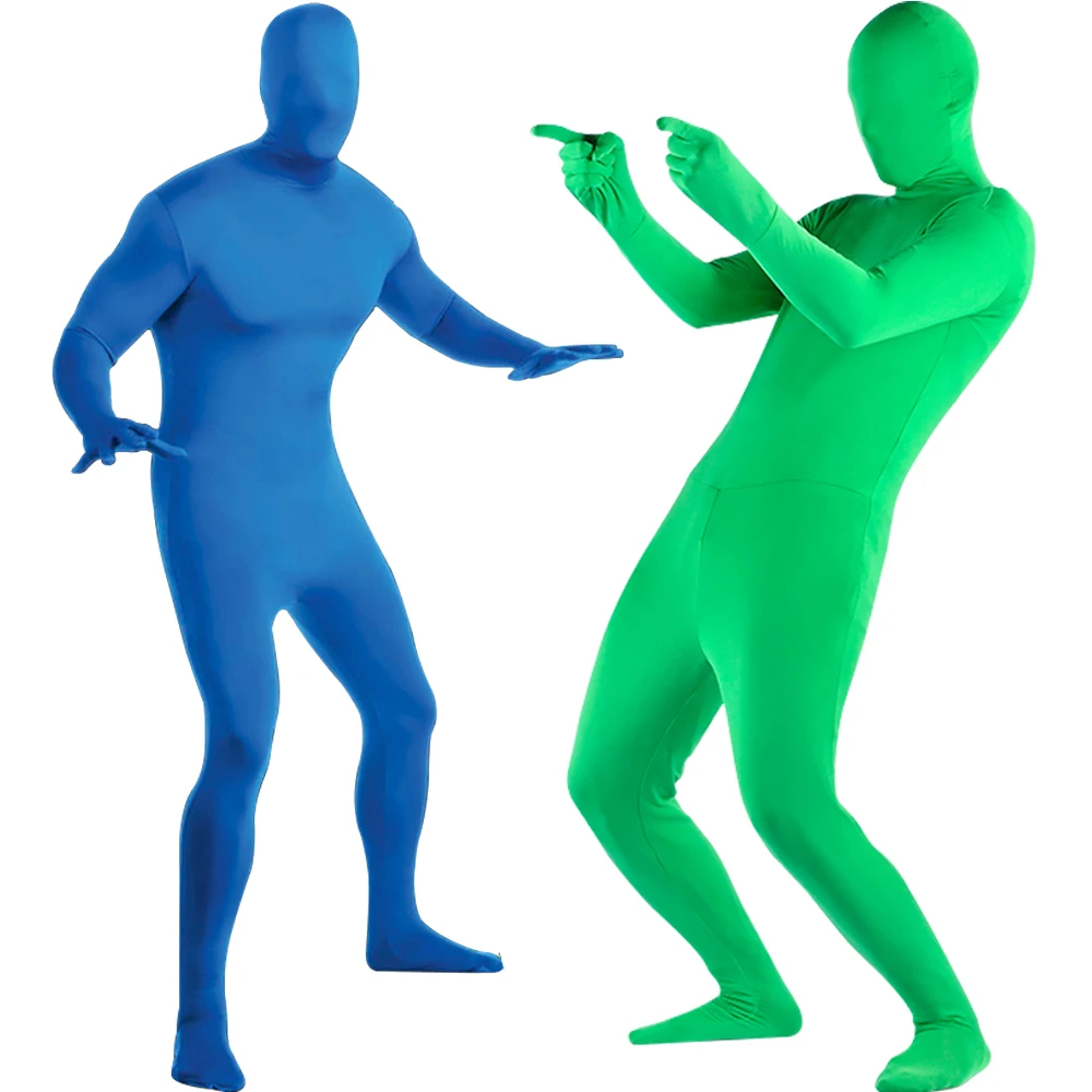 Fotografia Sfondo Schermo Verde Vestito Costume Cosplay Sfondo Chroma Key Effetto Invisibile Body Pelle Per Film Tiktok