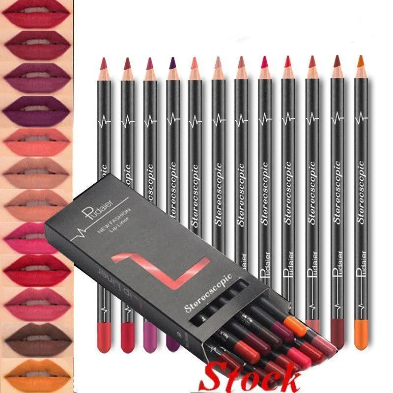6 12 Pz/Set Set Di Rossetti Per Matite Impermeabili Penna Per Labbra Opache Penne Per Trucco Di Lunga Durata Tazza Antiaderente Facile Da Indossare