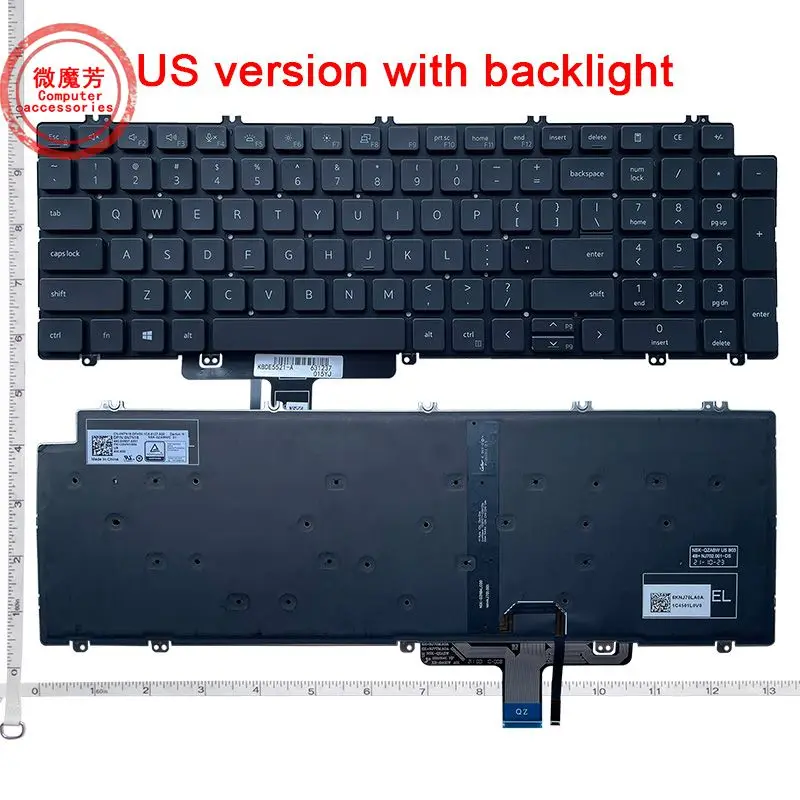 Nuova Tastiera Usa Per Dell Latitude 5520 5521 5530 5531 Precisione 3560 3561 3570 3571 7550 7560 7750 7760 7770 P104F N7N16 Laptop