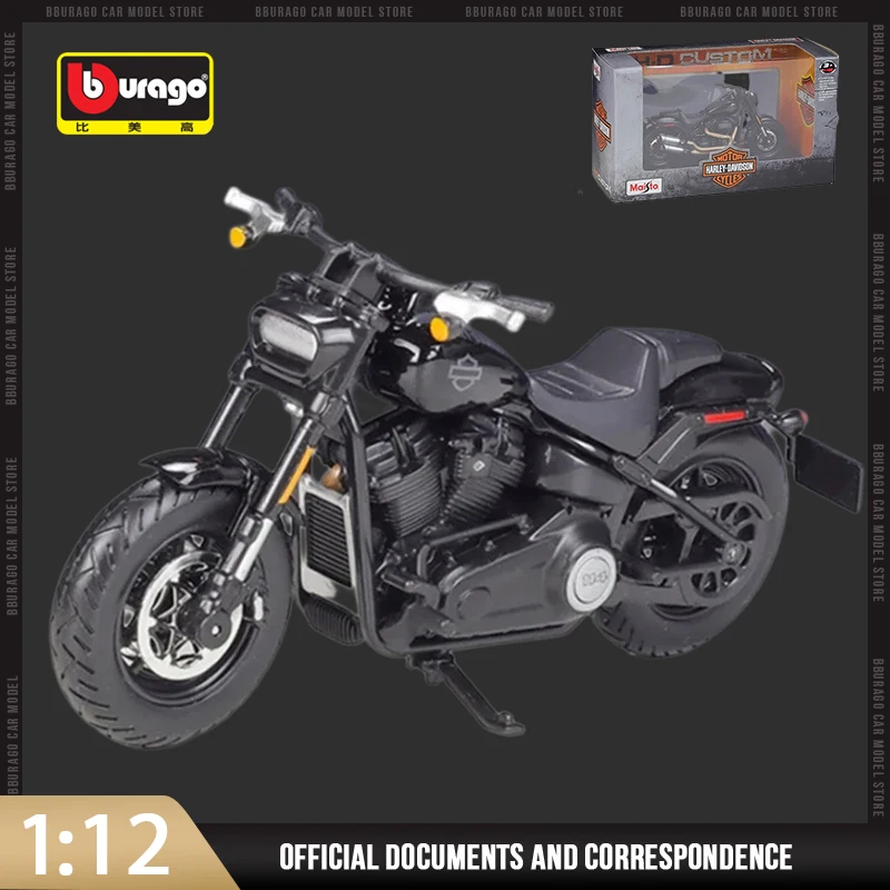 1:18 Harley Davidson 2022 Fat Bob 114 Maisto Alloy Sports Motorcycle Model Diecast Street Racing Motorcycle Model Kids Toy Gift